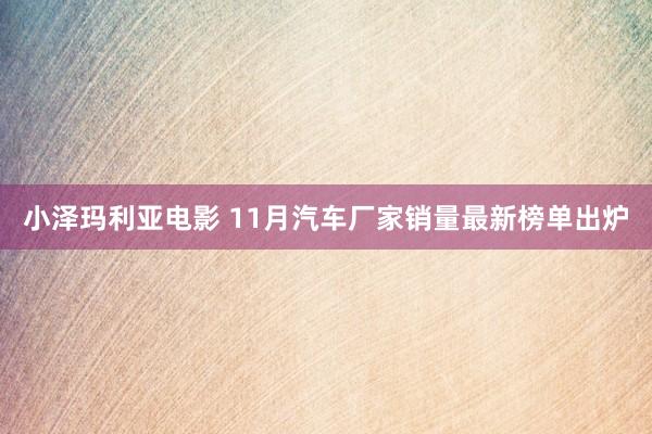 小泽玛利亚电影 11月汽车厂家销量最新榜单出炉