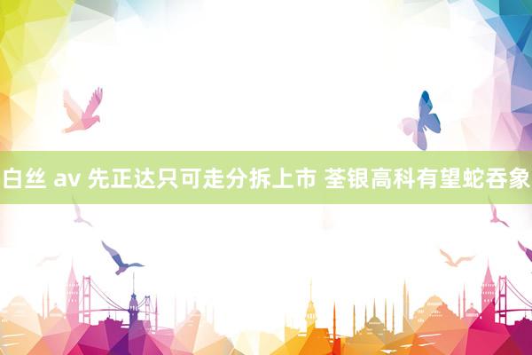 白丝 av 先正达只可走分拆上市 荃银高科有望蛇吞象