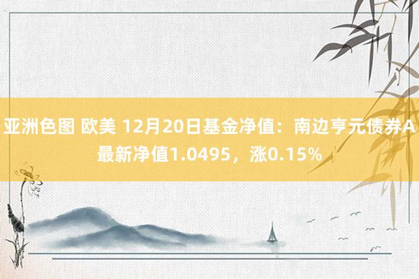 亚洲色图 欧美 12月20日基金净值：南边亨元债券A最新净值1.0495，涨0.15%