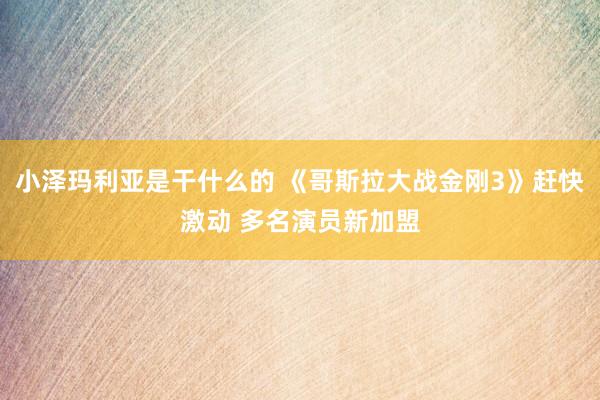 小泽玛利亚是干什么的 《哥斯拉大战金刚3》赶快激动 多名演员新加盟