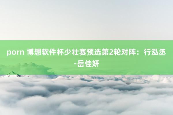 porn 博想软件杯少壮赛预选第2轮对阵：行泓丞-岳佳妍