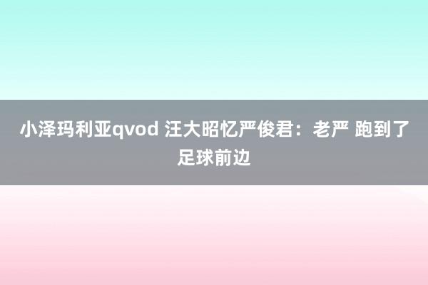 小泽玛利亚qvod 汪大昭忆严俊君：老严 跑到了足球前边