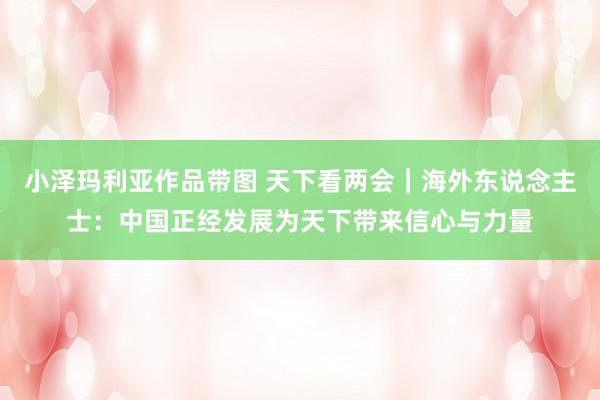 小泽玛利亚作品带图 天下看两会｜海外东说念主士：中国正经发展为天下带来信心与力量