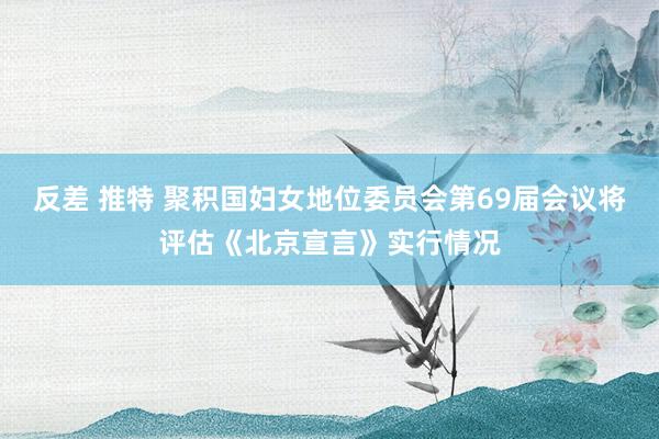反差 推特 聚积国妇女地位委员会第69届会议将评估《北京宣言》实行情况