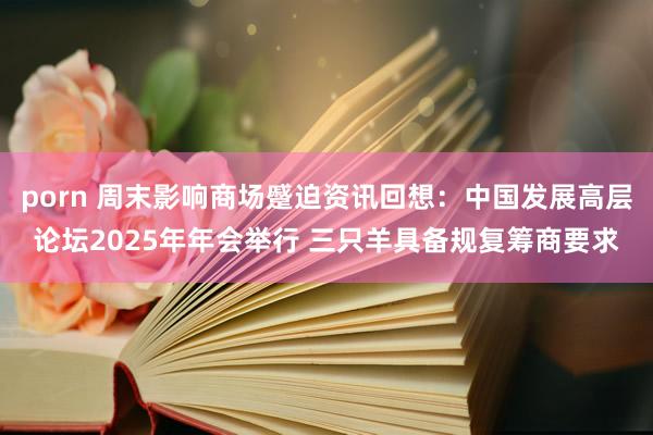 porn 周末影响商场蹙迫资讯回想：中国发展高层论坛2025年年会举行 三只羊具备规复筹商要求