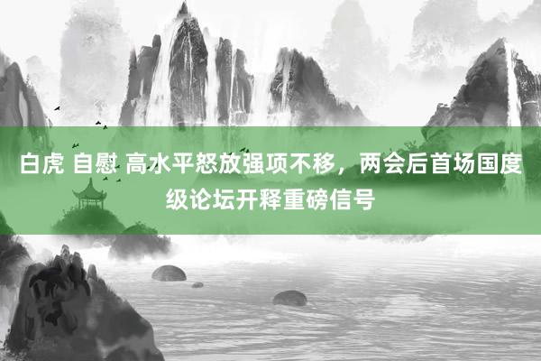 白虎 自慰 高水平怒放强项不移，两会后首场国度级论坛开释重磅信号