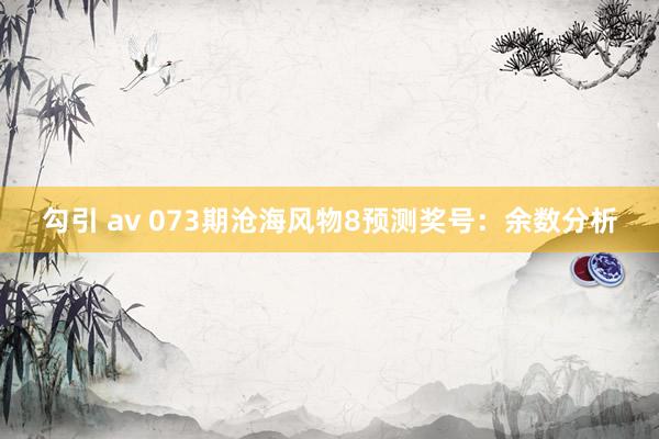 勾引 av 073期沧海风物8预测奖号：余数分析