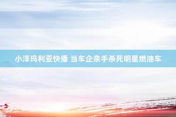小泽玛利亚快播 当车企亲手杀死明星燃油车