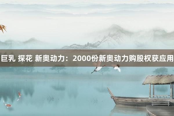 巨乳 探花 新奥动力：2000份新奥动力购股权获应用