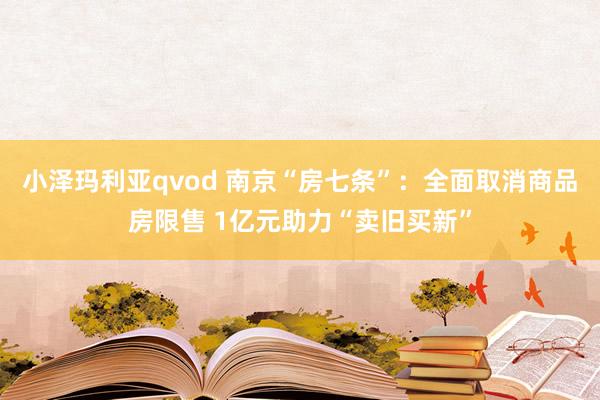 小泽玛利亚qvod 南京“房七条”：全面取消商品房限售 1亿元助力“卖旧买新”