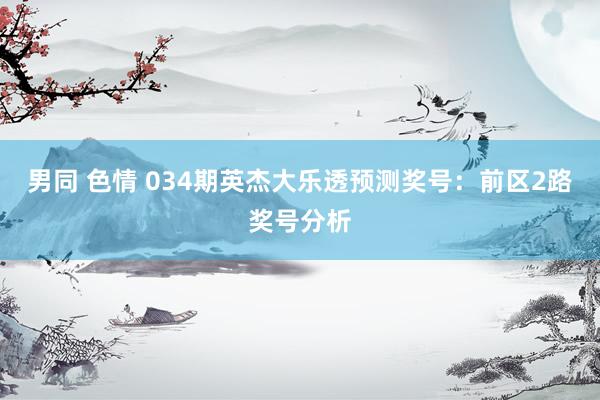 男同 色情 034期英杰大乐透预测奖号：前区2路奖号分析