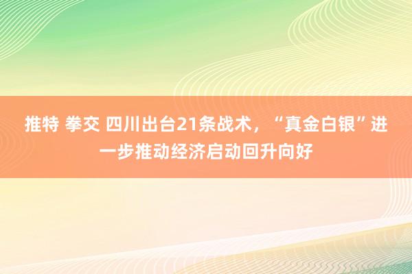 推特 拳交 四川出台21条战术，“真金白银”进一步推动经济启动回升向好