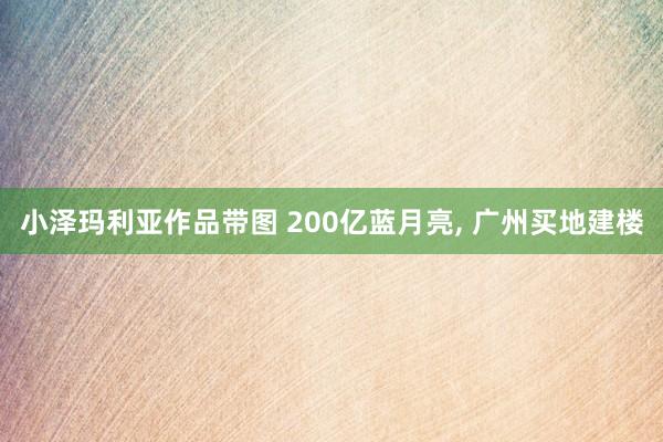小泽玛利亚作品带图 200亿蓝月亮， 广州买地建楼