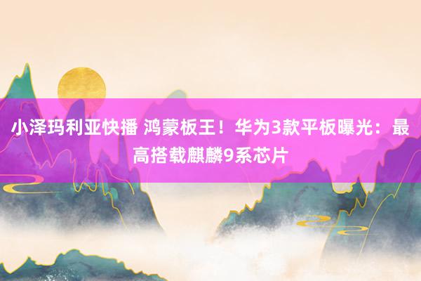 小泽玛利亚快播 鸿蒙板王！华为3款平板曝光：最高搭载麒麟9系芯片