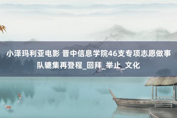 小泽玛利亚电影 晋中信息学院46支专项志愿做事队辘集再登程_回拜_举止_文化