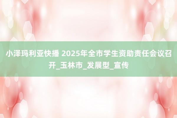 小泽玛利亚快播 2025年全市学生资助责任会议召开_玉林市_发展型_宣传