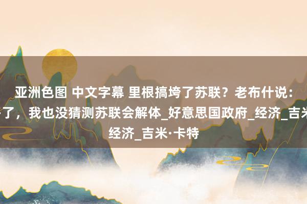 亚洲色图 中文字幕 里根搞垮了苏联？老布什说：你想多了，我也没猜测苏联会解体_好意思国政府_经济_吉米·卡特