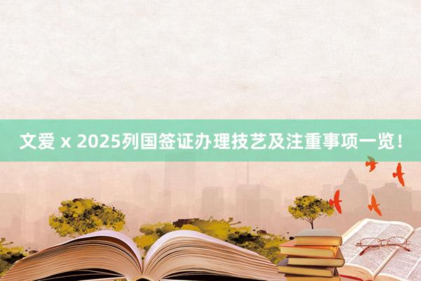 文爱 x 2025列国签证办理技艺及注重事项一览！