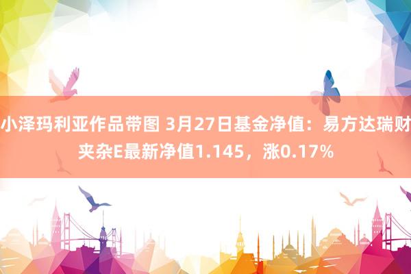 小泽玛利亚作品带图 3月27日基金净值：易方达瑞财夹杂E最新净值1.145，涨0.17%
