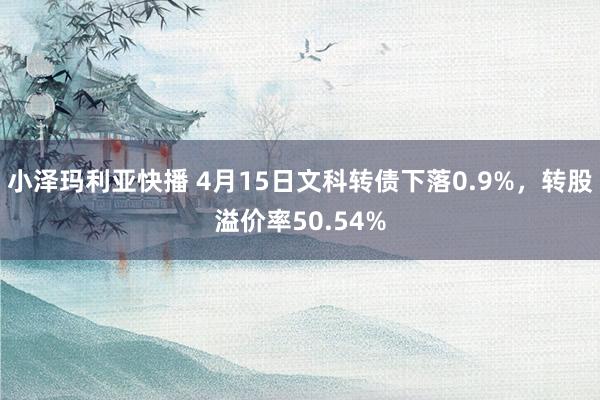 小泽玛利亚快播 4月15日文科转债下落0.9%，转股溢价率50.54%