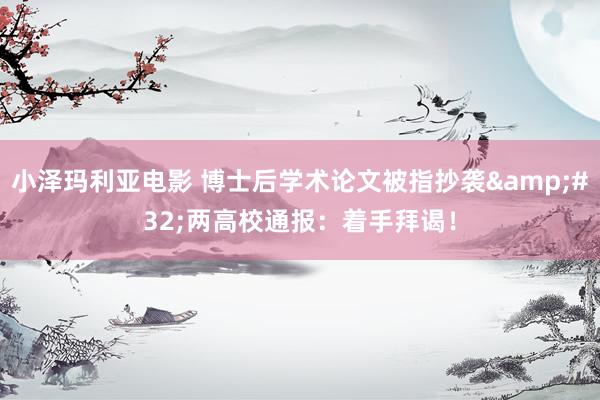 小泽玛利亚电影 博士后学术论文被指抄袭&#32;两高校通报：着手拜谒！