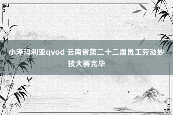 小泽玛利亚qvod 云南省第二十二届员工劳动妙技大赛完毕