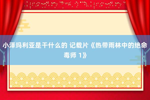 小泽玛利亚是干什么的 记载片《热带雨林中的绝命毒师 1》