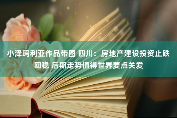 小泽玛利亚作品带图 四川：房地产建设投资止跌回稳 后期走势值得世界要点关爱
