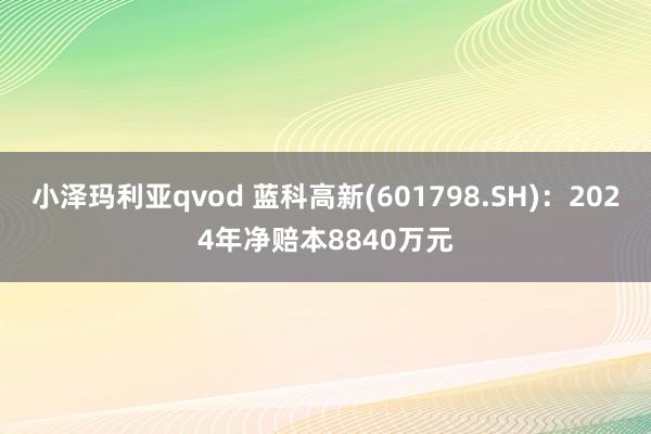 小泽玛利亚qvod 蓝科高新(601798.SH)：2024年净赔本8840万元