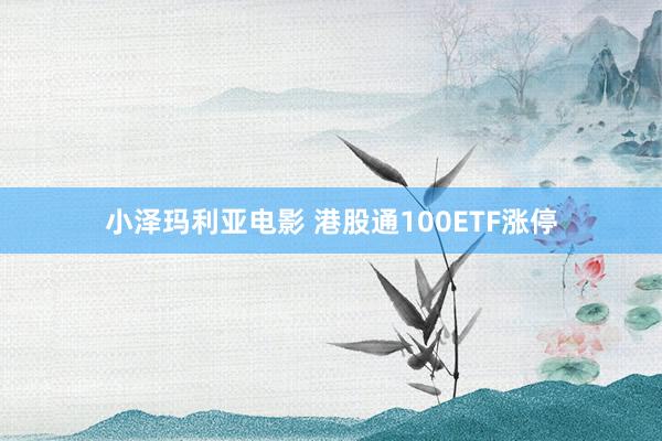 小泽玛利亚电影 港股通100ETF涨停