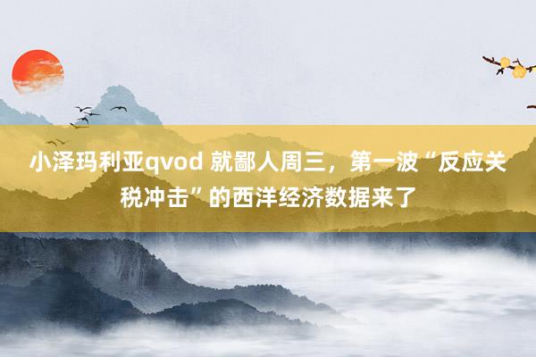 小泽玛利亚qvod 就鄙人周三，第一波“反应关税冲击”的西洋经济数据来了