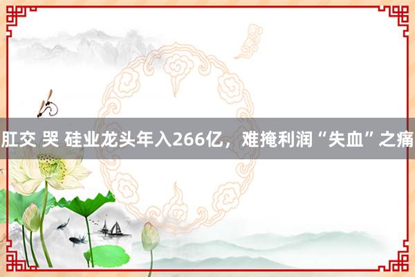 肛交 哭 硅业龙头年入266亿，难掩利润“失血”之痛