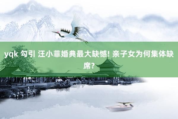 yqk 勾引 汪小菲婚典最大缺憾! 亲子女为何集体缺席?