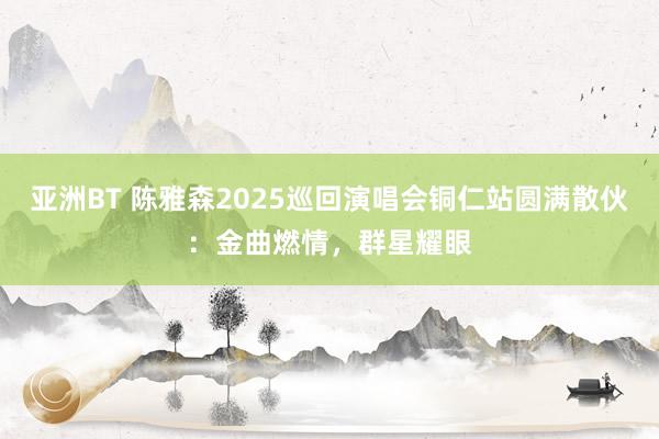 亚洲BT 陈雅森2025巡回演唱会铜仁站圆满散伙：金曲燃情，群星耀眼